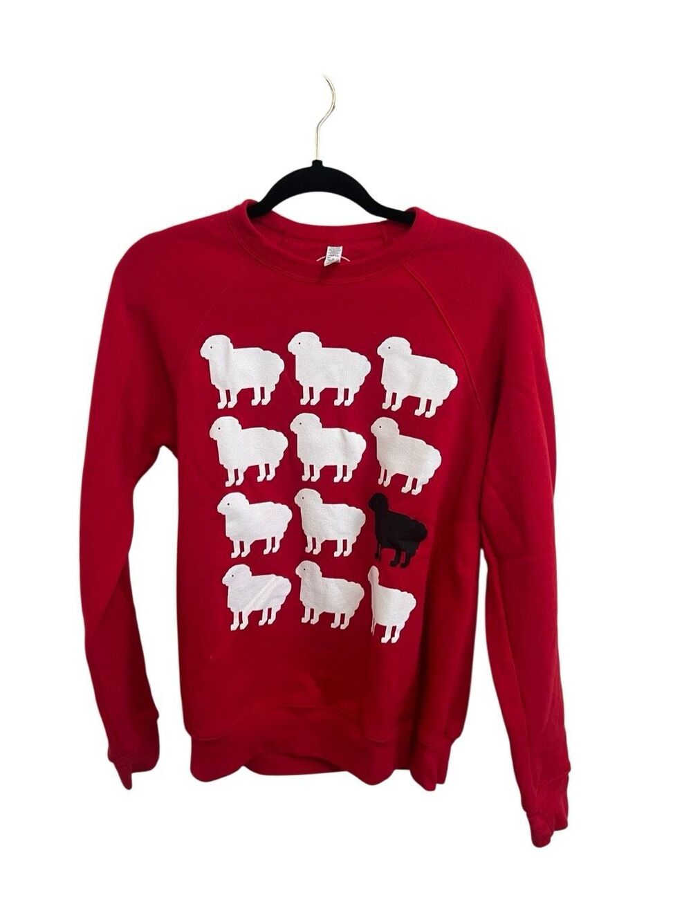 Black Sheep Red Crewneck Sweatshirt Kin Ship Goods Princess Diana Sz S Small